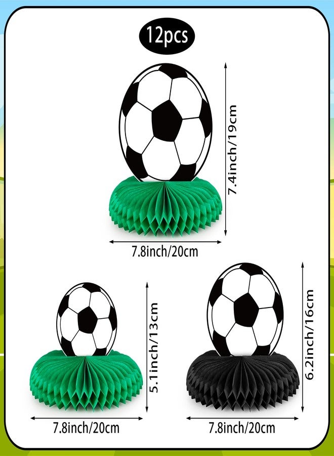 Abilat 12 Pcs Soccer Honeycomb Centerpieces Soccer Party Decorations Table Decorations for Boys Men Sports Themed Birthday Baby Shower Party Supplies - Image 2