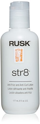RUSK Designer Collection Str8 AntiFrizz and AntiCurl Lotion Light Greaseless Temporarily Removes Curl and Eliminates Frizz White 6 oz