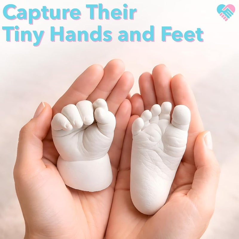 Luna Bean Baby Footprint and Hand Casting Kit (2 Pack) Personalized Baby Gifts for New Mom - Infant Newborn Foot Handprint Keepsake Mom to Be Gift | The original baby casting kit - captures newborn hand & foot forever. Non-toxic, safe, easy - perfect new mom gift - Image 3