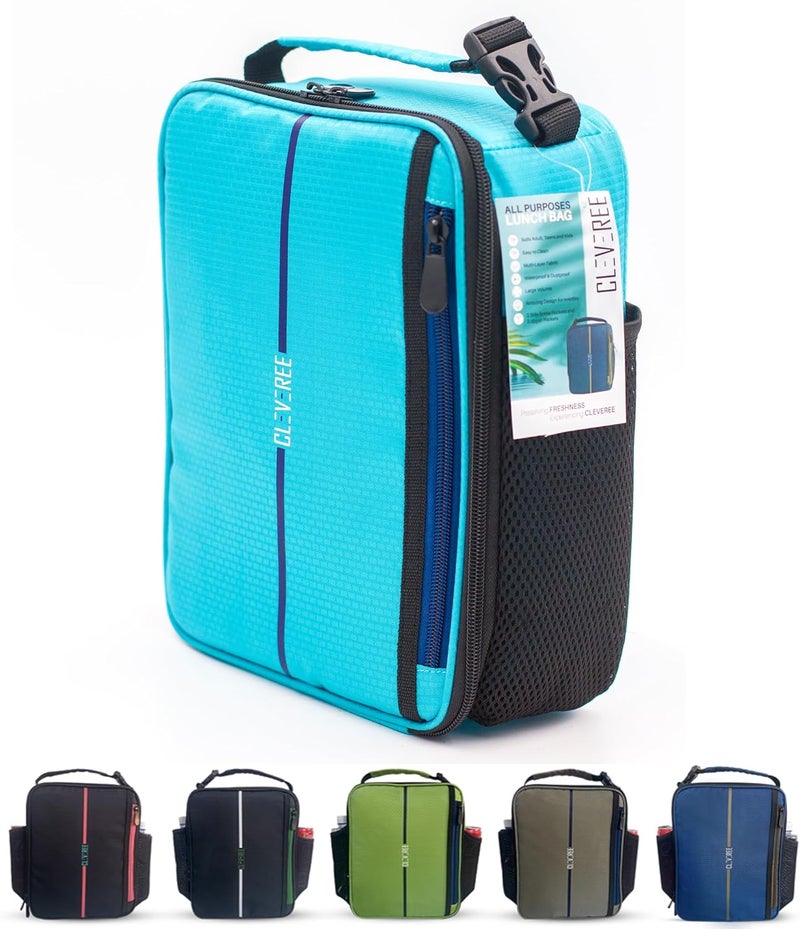 CLEVEREE Lunch Bag for adults teens children and kids for work and school (Lake Blue) - Image 1