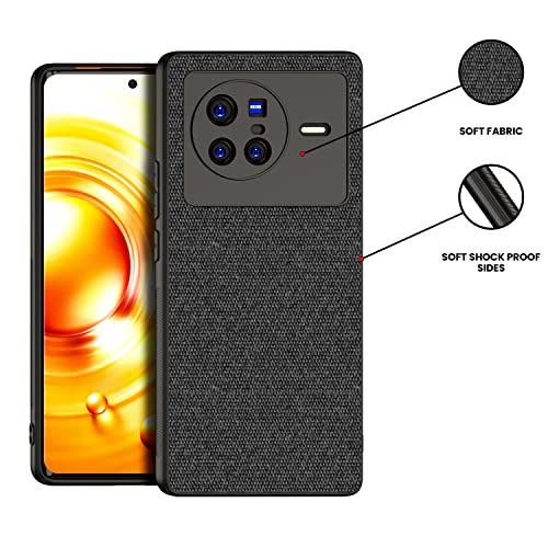 Kapa Soft Fabric Hybrid Protective Back Case Cover for Vivo X80 (Black) - Image 3