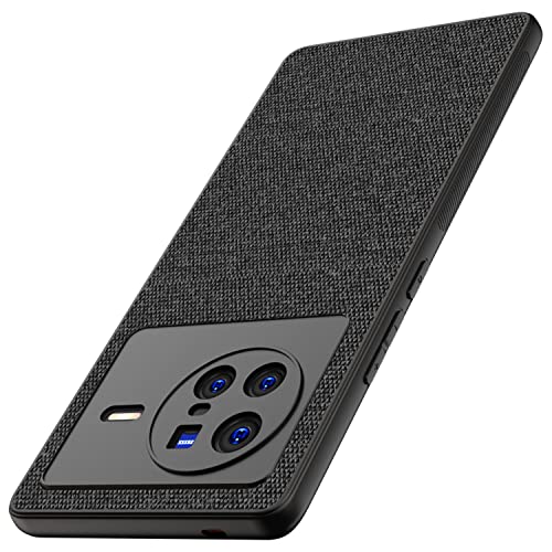 Kapa Soft Fabric Hybrid Protective Back Case Cover for Vivo X80 (Black) - Image 1