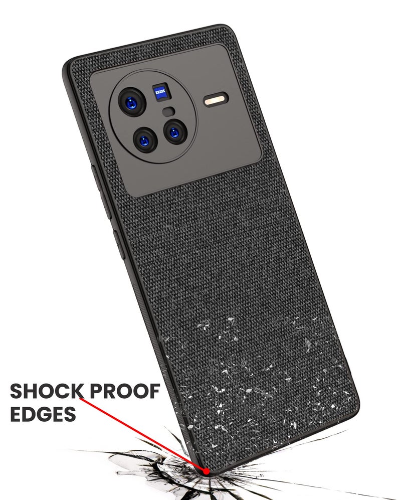 Kapa Soft Fabric Hybrid Protective Back Case Cover for Vivo X80 (Black) - Image 5
