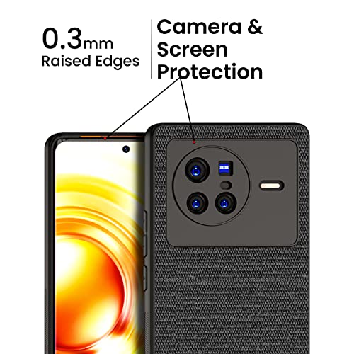 Kapa Soft Fabric Hybrid Protective Back Case Cover for Vivo X80 (Black) - Image 4