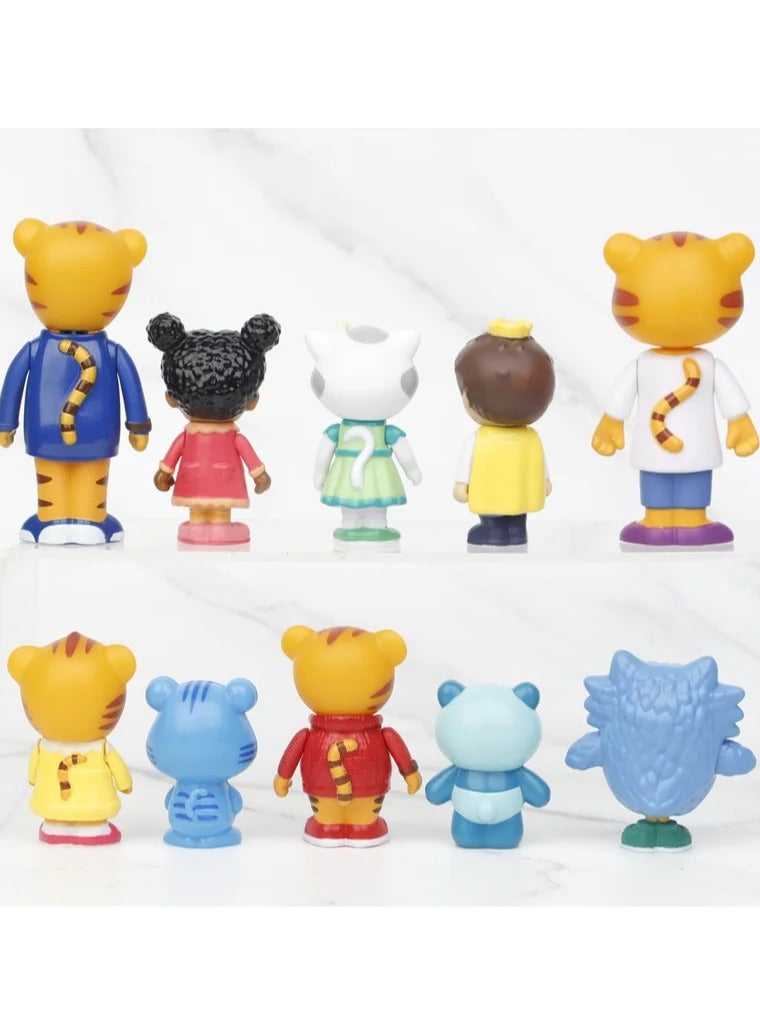 10pc Daniel Tiger's Neighborhood Figure Toy Daniel Tiger Katerina Kittycat O the Owl Miss Elaina Prince Model Doll  - Image 2