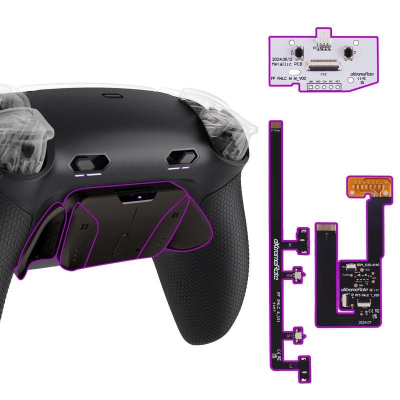 eXtremeRate RISE4 Plus MAX RMB Back Paddles Kit with Clicky Trigger Stops Rubberized Grip for PS5 Controller BDM030 040 050 Remappable Real Metal Back Buttons Kit for PS5 Controller Black - Image 2