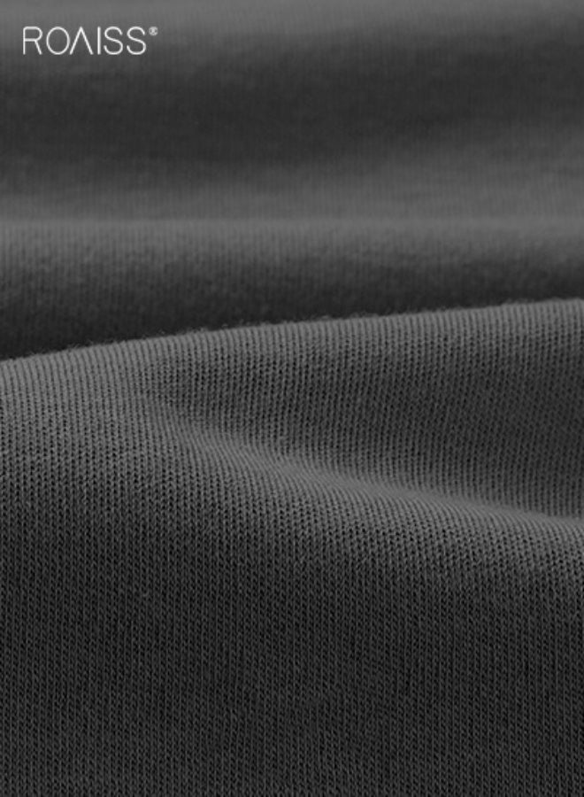 roaiss Men's Casual Shorts Pyjamas Sets Lattice Elastic Waist Short Pajama for Men Cotton Sleepwear Round Neck T-Shirt Classic Pjs Sets Nightwear for Men with Pocket - Image 3