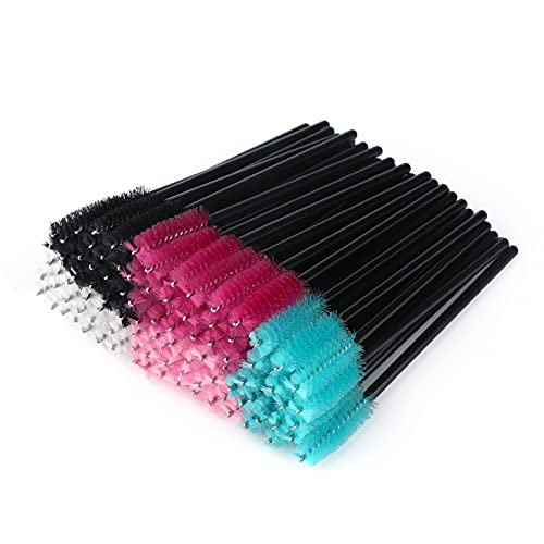 G2PLUS 100PCS Disposable Eyelash Brushes Adjustable Mascara Wands Makeup Applicator Lash Spoolies Brushes for Eyelash Extensions and Eyebrows Multicolored