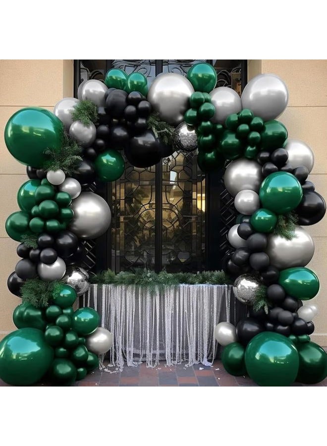 Biapian طقم بالونات داكنة خضراء، 60 قطعة بالونات عيد ميلاد خضراء وسوداء، بالونات كونفيتي سوداء وخضراء، بالونات لاتكس فضية معدنية للهيليوم للأولاد والأطفال لموضوع حفلة ألعاب الفيديو وكرة القدم ولوازم حفلات استقبال المواليد - Image 5