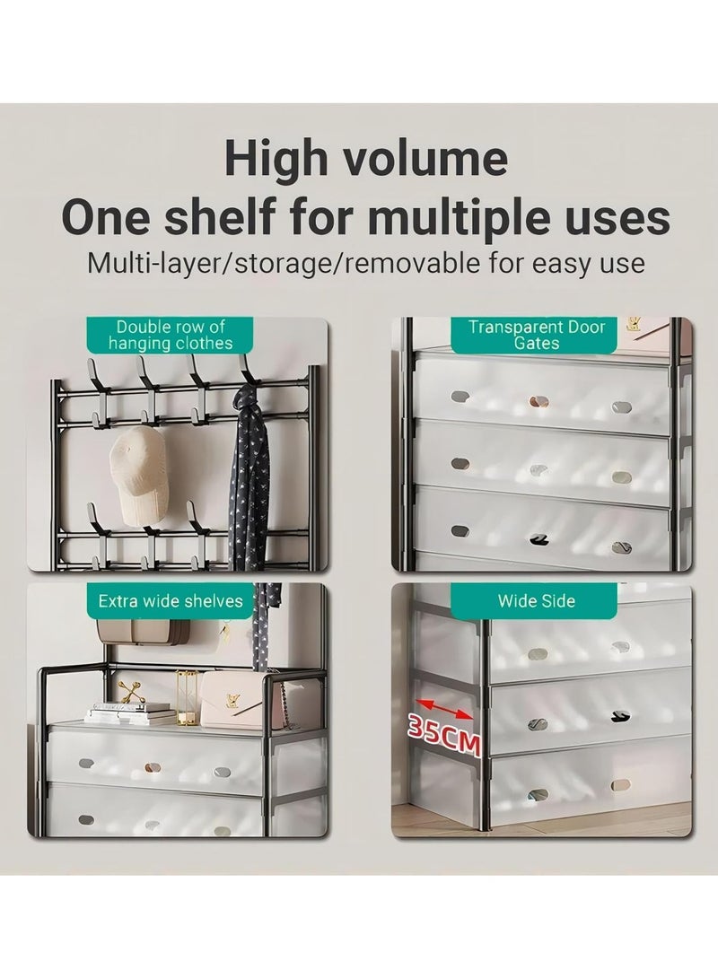 DubaiGallery Clothes Hat Hangers Shoe Rack Multi-ayer Shoe Rack Simple Floor Shoes and Hat Racks Load-bearing Living Room Organizer Shelf - Image 4