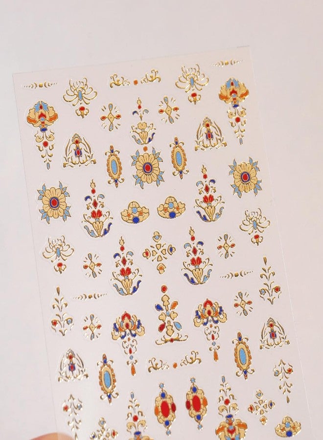 TOGZOM 5D Embossed Nail Sticker Luxury Gold Jewelry Nail Art Sticker Self Adhesive Nail Decals Gems Nail Art for Women Manicure Supplies DIY Nails Art Decorations - Image 5
