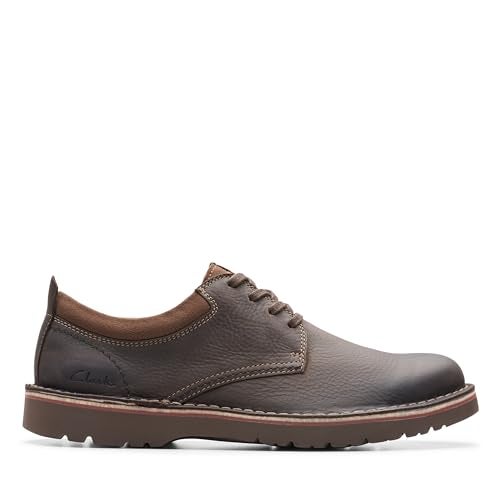 clarks مجموعة كلاركس أحذية أوكسفورد منخفضة للرجال إيستريدج، جلد بني داكن، 9 متوسط أمريكي - Image 2