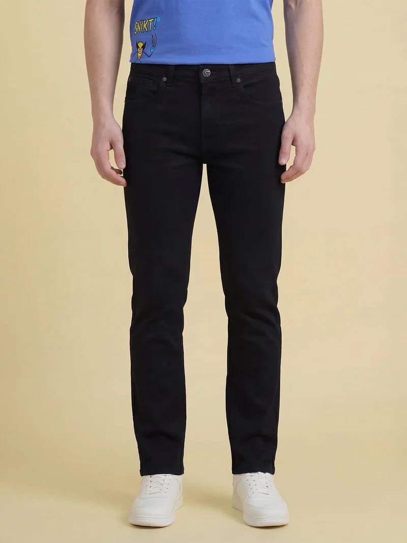 Being Human Men Super Straight Fit Mid-Rise Stretchable Jeans