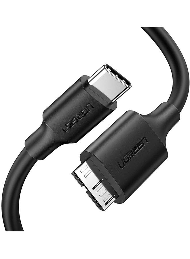 USB C Hard Drive Cable 3 feet Micro USB to Type C Lead compatible for USB 3.0 External Portable SSD HDD Like WD My Passport,Seagate Expansion/Backup Plus,Toshiba,Samsung M3 Black