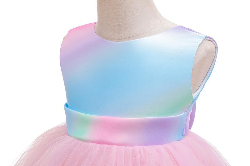 AIMJCHLD Infant Girls Easter Big Bowknot Dresses Baby Little Girls Tulle Lace Wedding Party Ball Gown Dress 3m 6m Rainbow 60 - Image 4