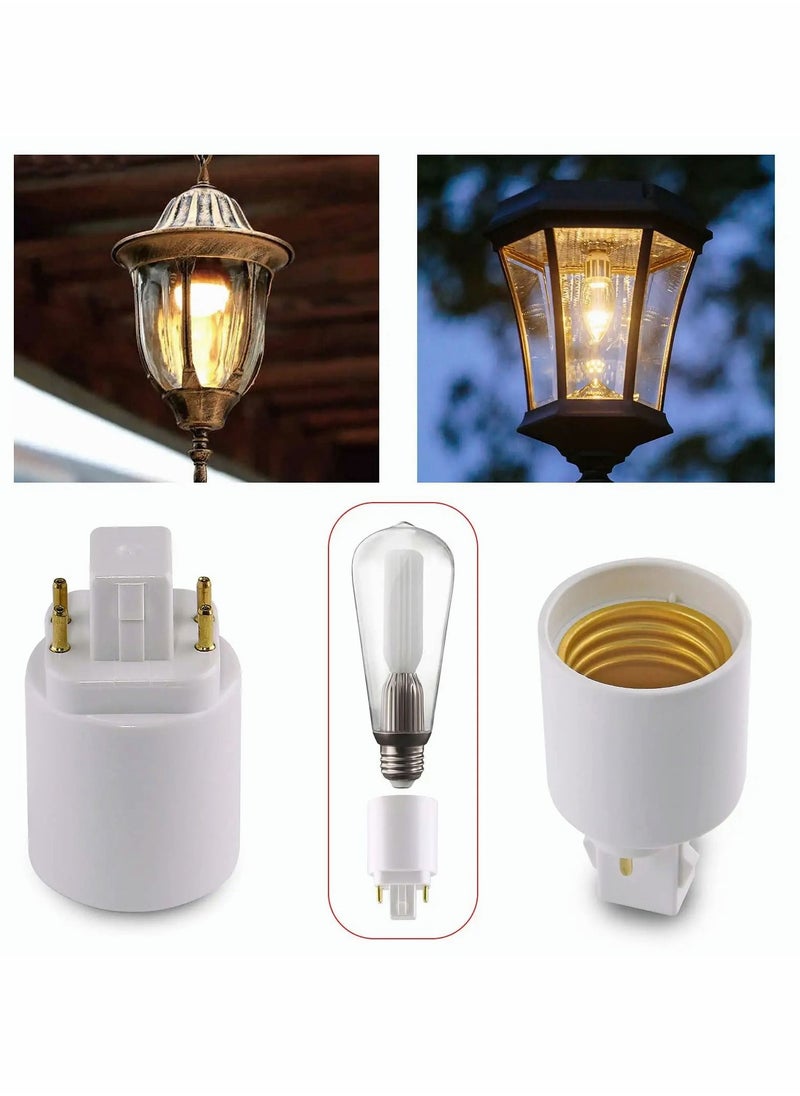 Excefore - Gx24q to E26 Adapter, Luxvista Gx24q to E26 Lamp Base Converter, G24Q to E26/E27 4 Pin CFL Lamp Base Converter, Remove Bypass The Ballast, 10-Pack - Image 1