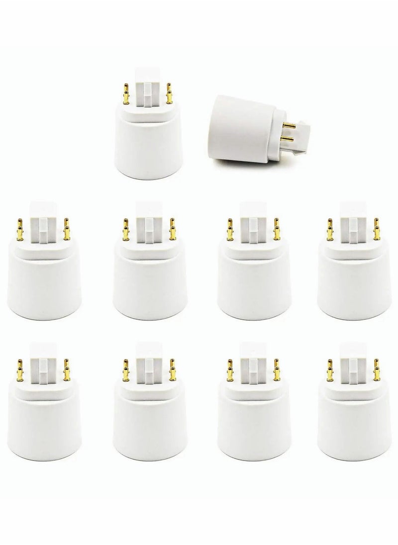 Excefore - Gx24q to E26 Adapter, Luxvista Gx24q to E26 Lamp Base Converter, G24Q to E26/E27 4 Pin CFL Lamp Base Converter, Remove Bypass The Ballast, 10-Pack - Image 1