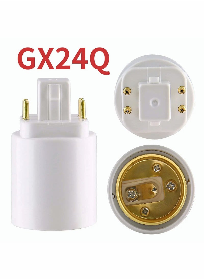 Excefore - Gx24q to E26 Adapter, Luxvista Gx24q to E26 Lamp Base Converter, G24Q to E26/E27 4 Pin CFL Lamp Base Converter, Remove Bypass The Ballast, 10-Pack - Image 1