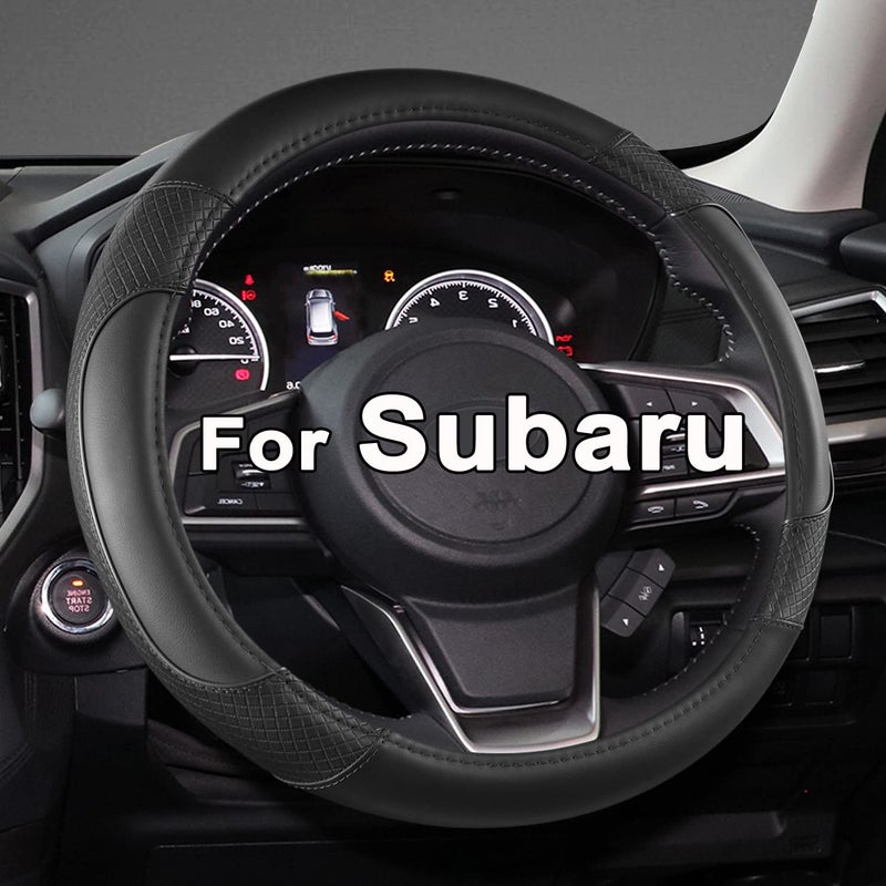 GIANT PANDA Customized Auto Steering Wheel Cover for Subaru Forester Car Steering Wheel Cover for Subaru Outback and Crosstrek  Solid Black