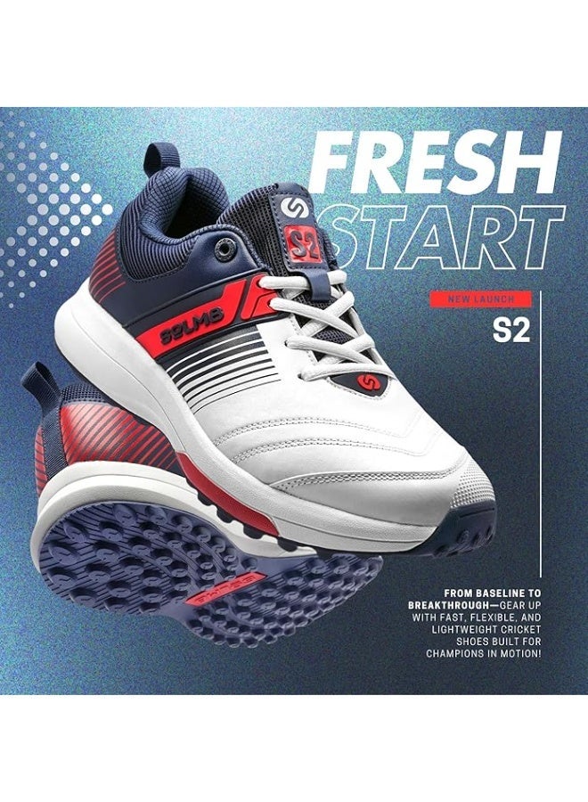 SOLM8 S2 Cricket Shoes Men Boys Junior Players - Advanced Grip Rubber Spikes for Turf/Grass, Ultralight Cushioning in Bright Colors (2025 Edition) - Image 2