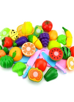 AIYISHI Play Kitchen Accessories 18 Pieces Educational Playset with Toy Knife and Beautiful Basket Play Food Set for Kids Pretend Food Cutting Toy Vegetables and Fruits  - Image 4
