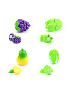 AIYISHI Play Kitchen Accessories 18 Pieces Educational Playset with Toy Knife and Beautiful Basket Play Food Set for Kids Pretend Food Cutting Toy Vegetables and Fruits  - Image 3