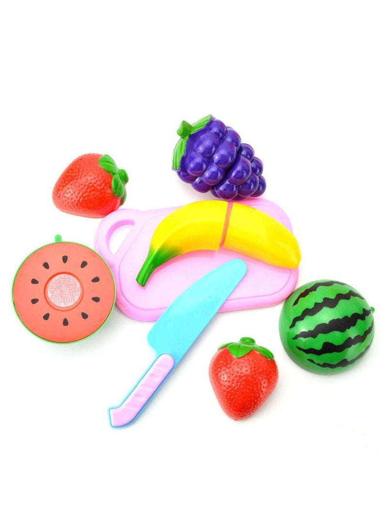 Play Kitchen Accessories 18 Pieces Educational Playset with Toy  and Beautiful Basket Play Food Set for Kids Pretend Food Cutting Toy Vegetables and Fruits