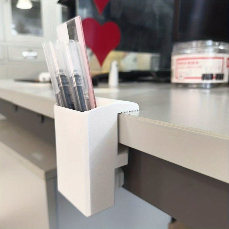 Black Desk Edge Pen Holder No Drill Installation Wide Clamp Organizer - Image 2
