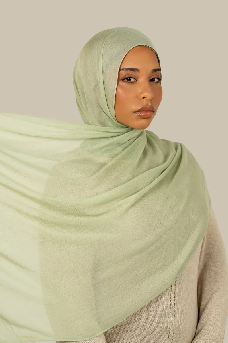 silqrose Soft Sage Fine Weave Modal Hijab