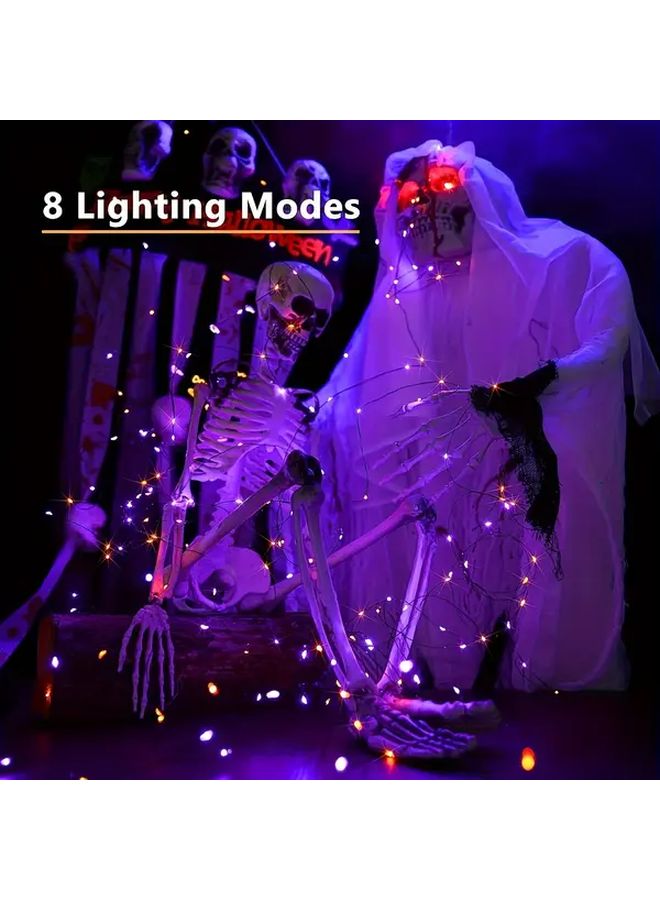 2 حزمة من أضواء سلسلة LED البيضاء لهالوين بطول 40 قدمًا تعمل بالطاقة الشمسية مع 8 أوضاع للزينة الخارجية - Image 2