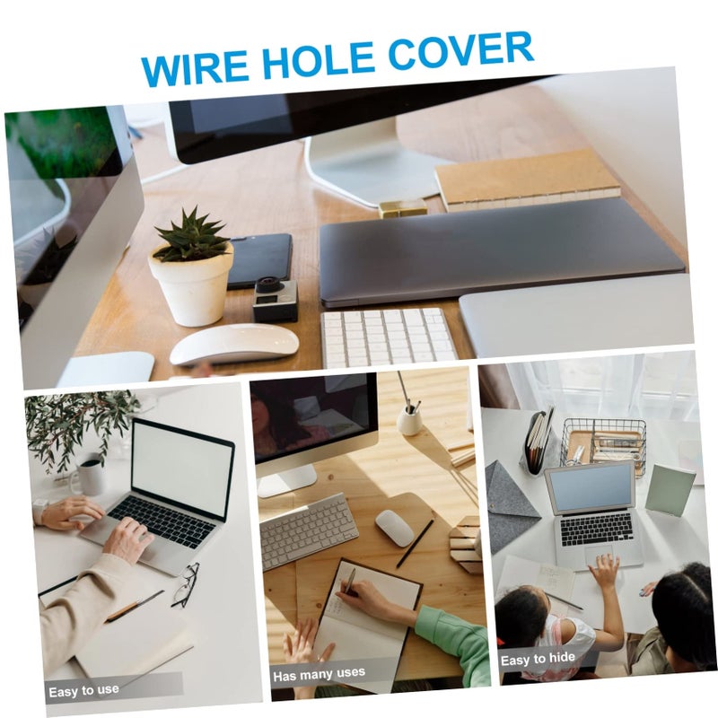 3Pcs Cable Management Box Desk Wire Grommet Round Organizer Easy Open Cover White - Image 5