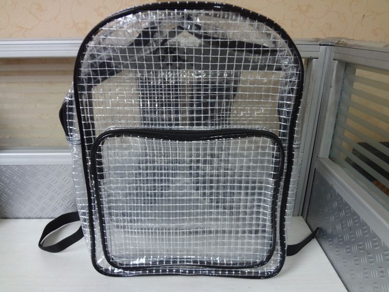 Anti-Static Clear PVC Backpack 40x30x12cm 10KG Load Black  - Image 1