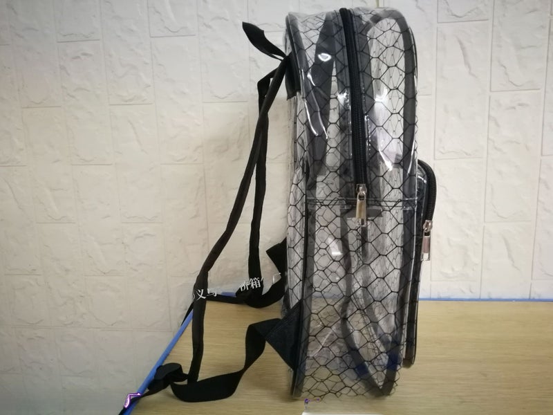Anti-Static Clear PVC Backpack 40x30x12cm 10KG Load Black  - Image 5