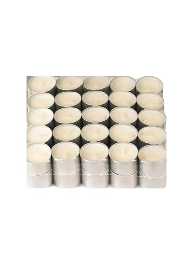 Zashe Tealight Candles – 8-Hour Long Burning, Giant Pack of 100 White Unscented Smokeless Votive Candles for Shabbat, Weddings, Christmas & Home Decoration  - Image 1