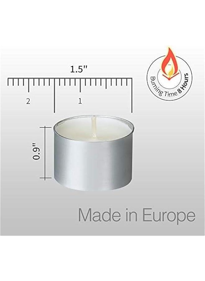 Zashe Tealight Candles – 8-Hour Long Burning, Giant Pack of 100 White Unscented Smokeless Votive Candles for Shabbat, Weddings, Christmas & Home Decoration  - Image 2