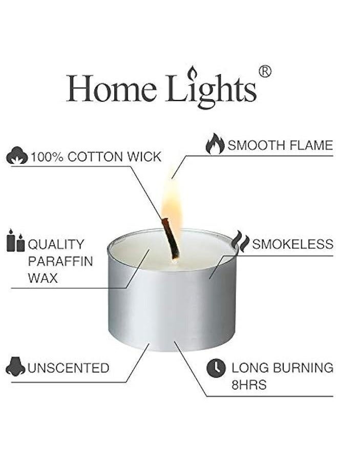Zashe Tealight Candles – 8-Hour Long Burning, Giant Pack of 100 White Unscented Smokeless Votive Candles for Shabbat, Weddings, Christmas & Home Decoration  - Image 3