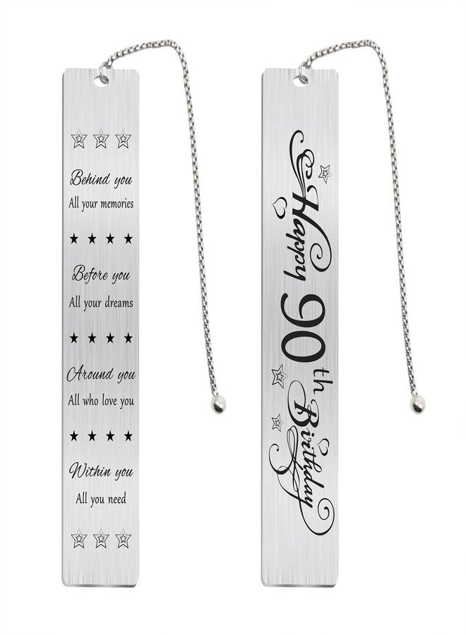 Jzxwan 90th Birthday Gift Ideas - Stainless Steel Bookmark with Inspirational Letter for Men and Women - Image 1