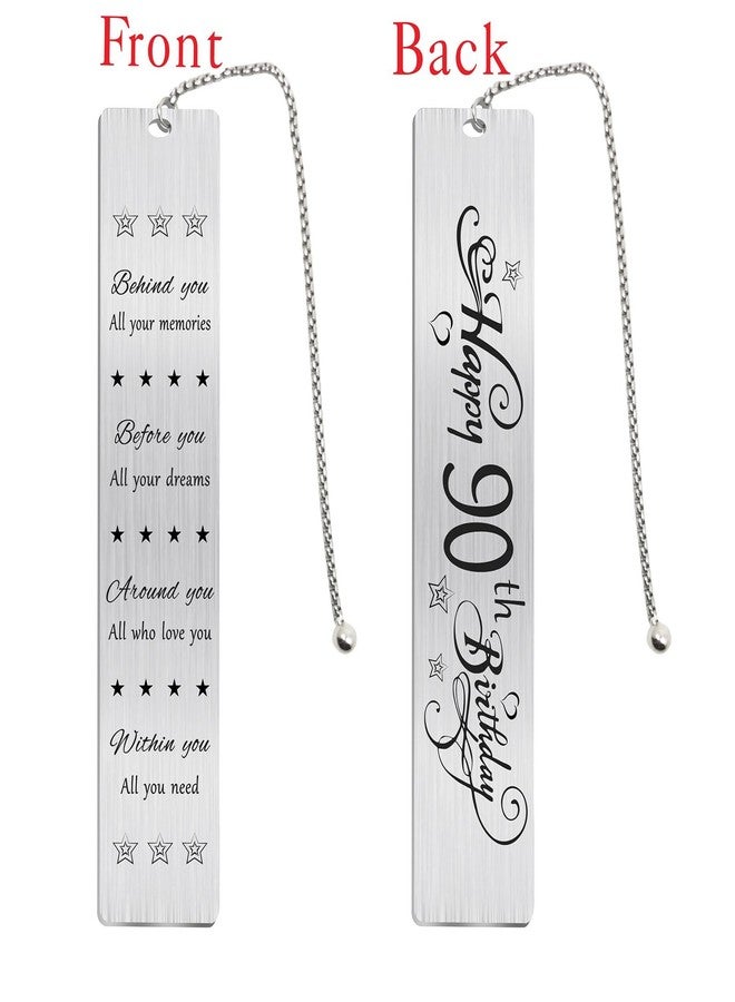 Jzxwan 90th Birthday Gift Ideas - Stainless Steel Bookmark with Inspirational Letter for Men and Women - Image 2