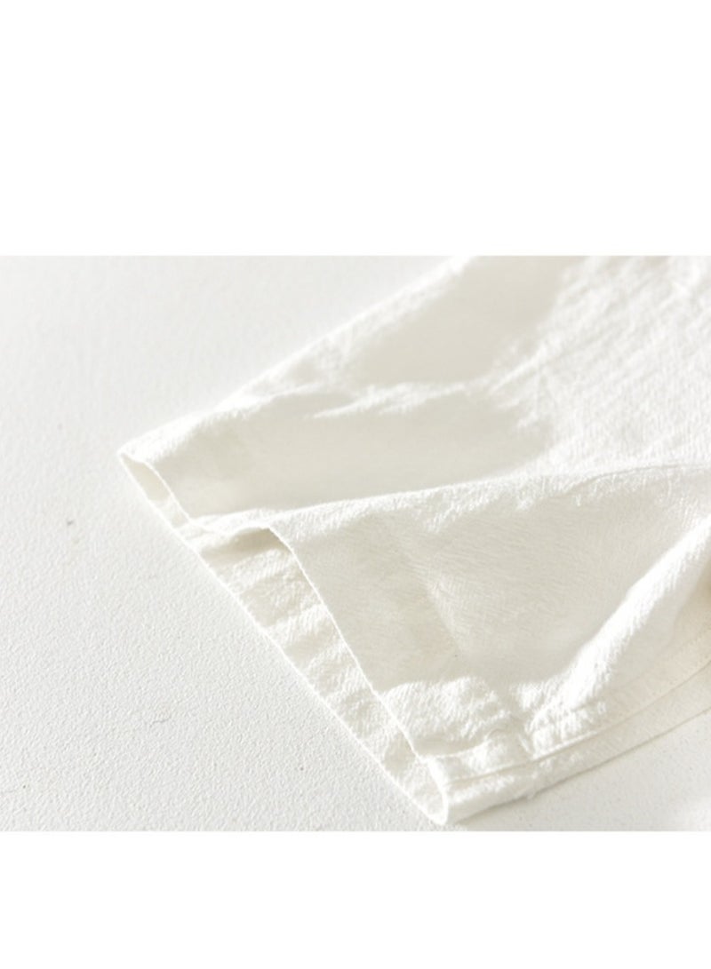 Men's Cotton And Linen Short Sleeved Shirt  - Image 4