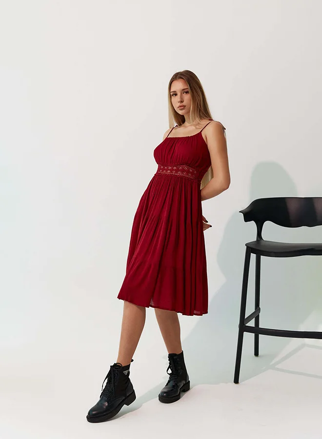 Virgio  VIRGIO 100% Cotton Dress With Intricate Contrast Embroidery for Women | Best Price UAE