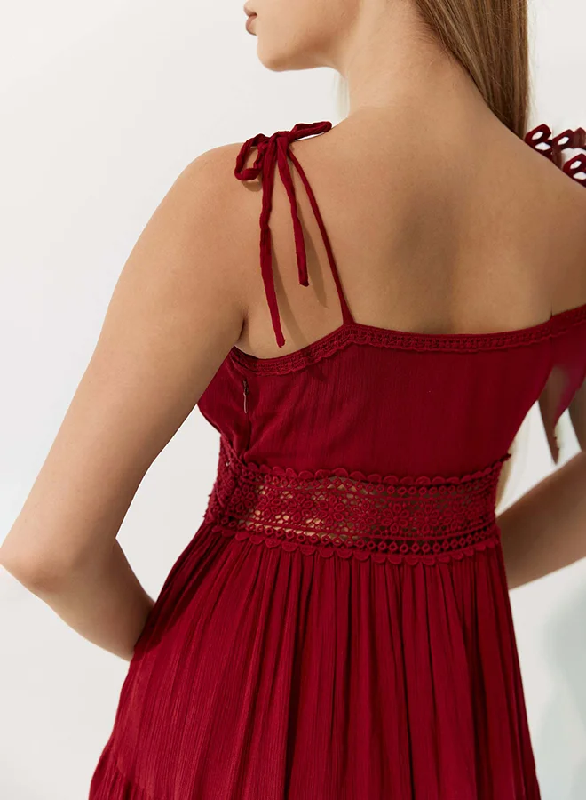 Virgio  VIRGIO 100% Cotton Dress With Intricate Contrast Embroidery for Women | Best Price UAE