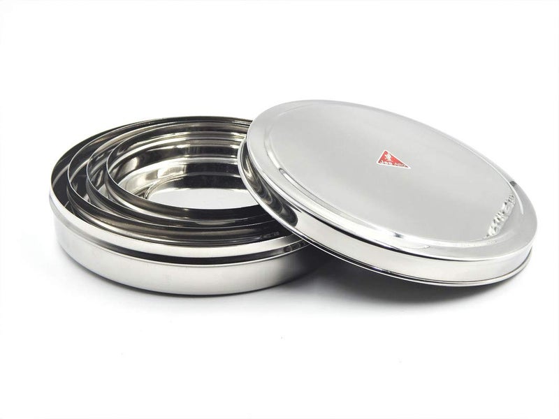 JEE ALTO Stainless Steel Food Grade Sleek & Flat Multipurpose Container/Chapathi Dabba/Chocolate Box Set of 2 Pcs (425 ml, 575 ml) - Image 3