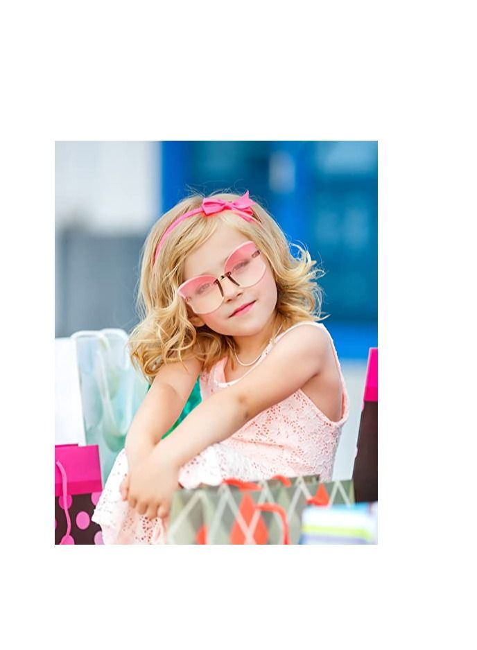 SYOSI Kid Sunglasses Rimless Butterfly Shaped Trendy Glasses Fairy Transparent Butterfly Glasses Vintage Gradient Frame Eye Glasses Fashionable 90s Girls' Sunglasses 4 Pairs  - Image 2