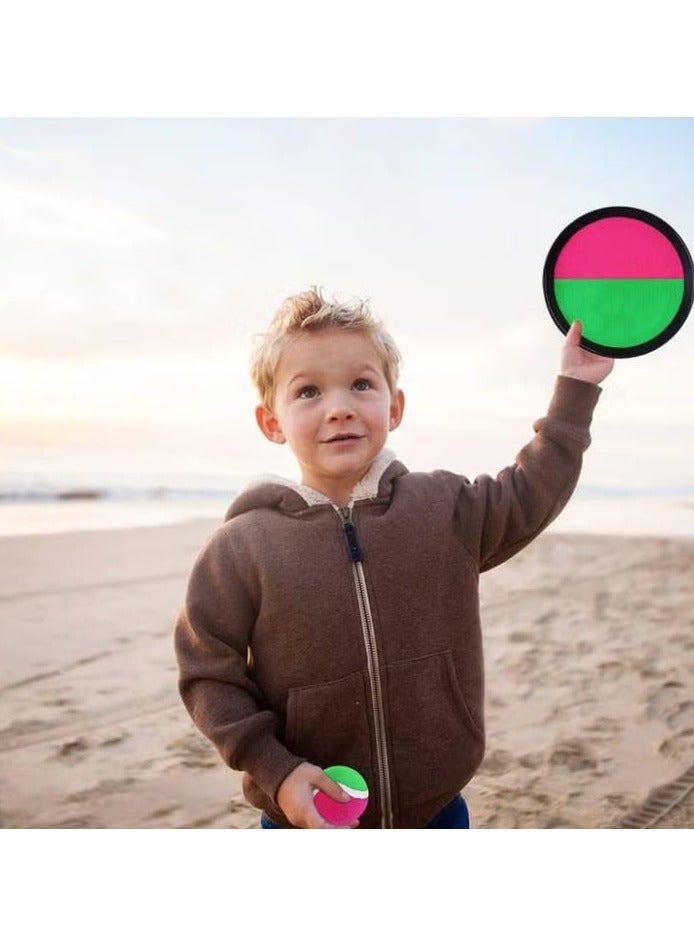 Velcro ball game, set of balls with 2 paddles and 1 for children, throwing and catching, for outdoor use, multi-color  - Image 3