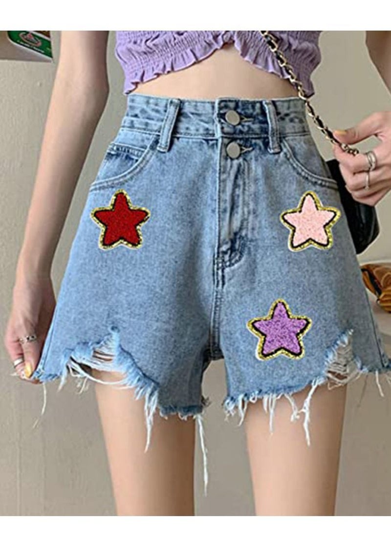Y&D 3D Star Patch Embroidery Applique Fashion Clothing Backpack Pentagram Hat Iron-On / Sewing Glitter Jacket Gold Sequins (9 Colors)  - Image 4