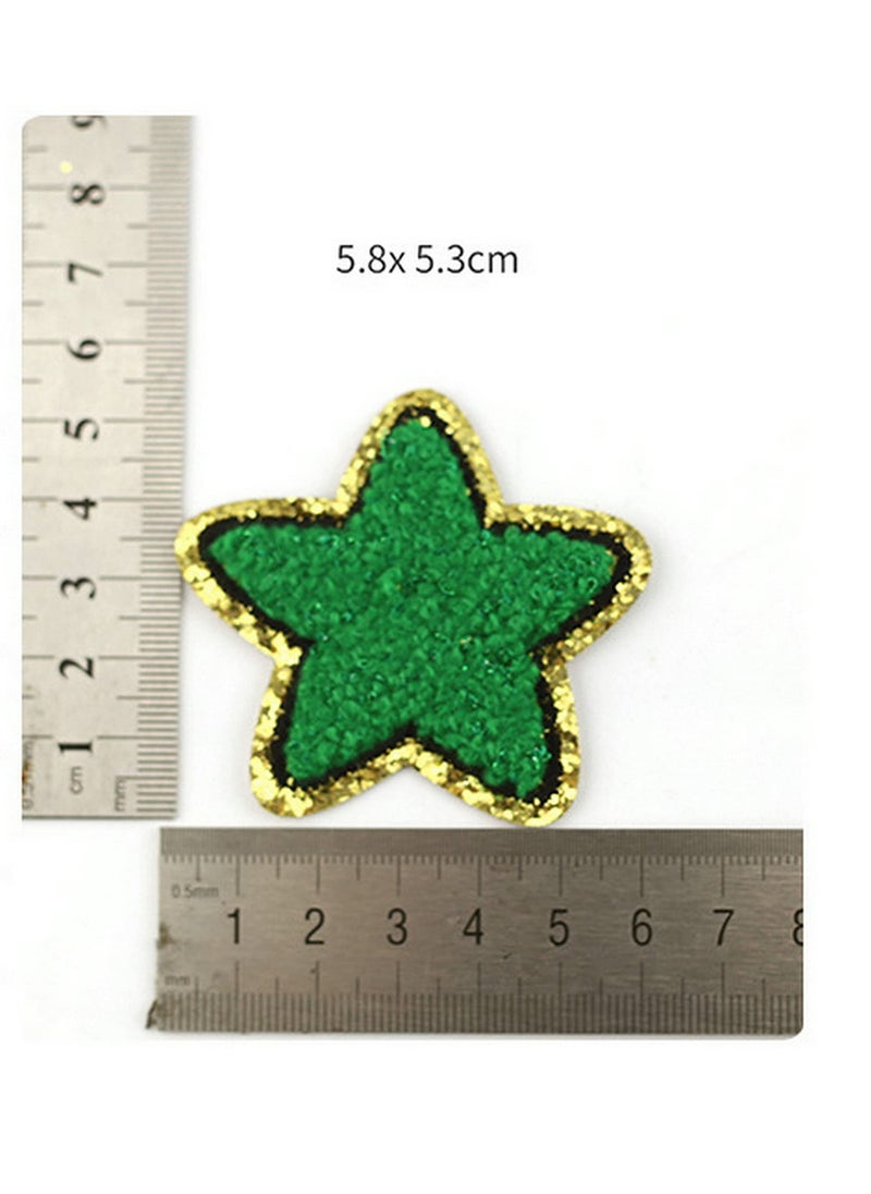 Y&D 3D Star Patch Embroidery Applique Fashion Clothing Backpack Pentagram Hat Iron-On / Sewing Glitter Jacket Gold Sequins (9 Colors)  - Image 2