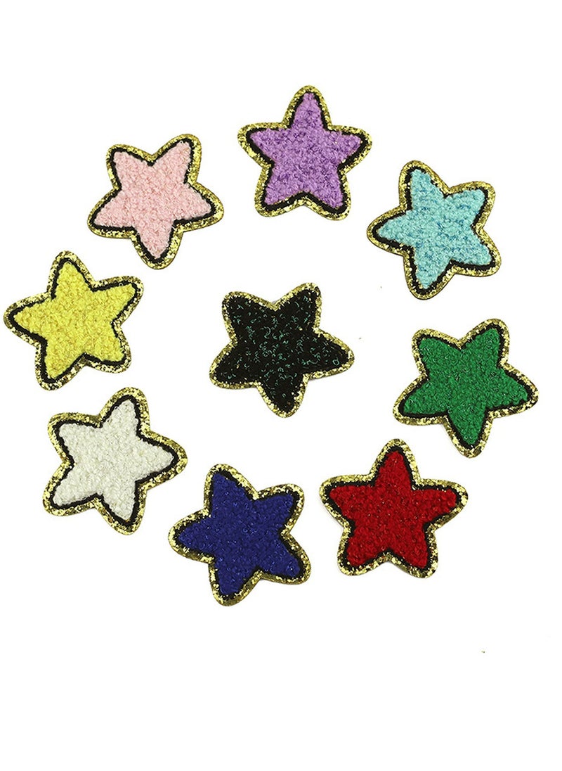 Y&D 3D Star Patch Embroidery Applique Fashion Clothing Backpack Pentagram Hat Iron-On / Sewing Glitter Jacket Gold Sequins (9 Colors)  - Image 1