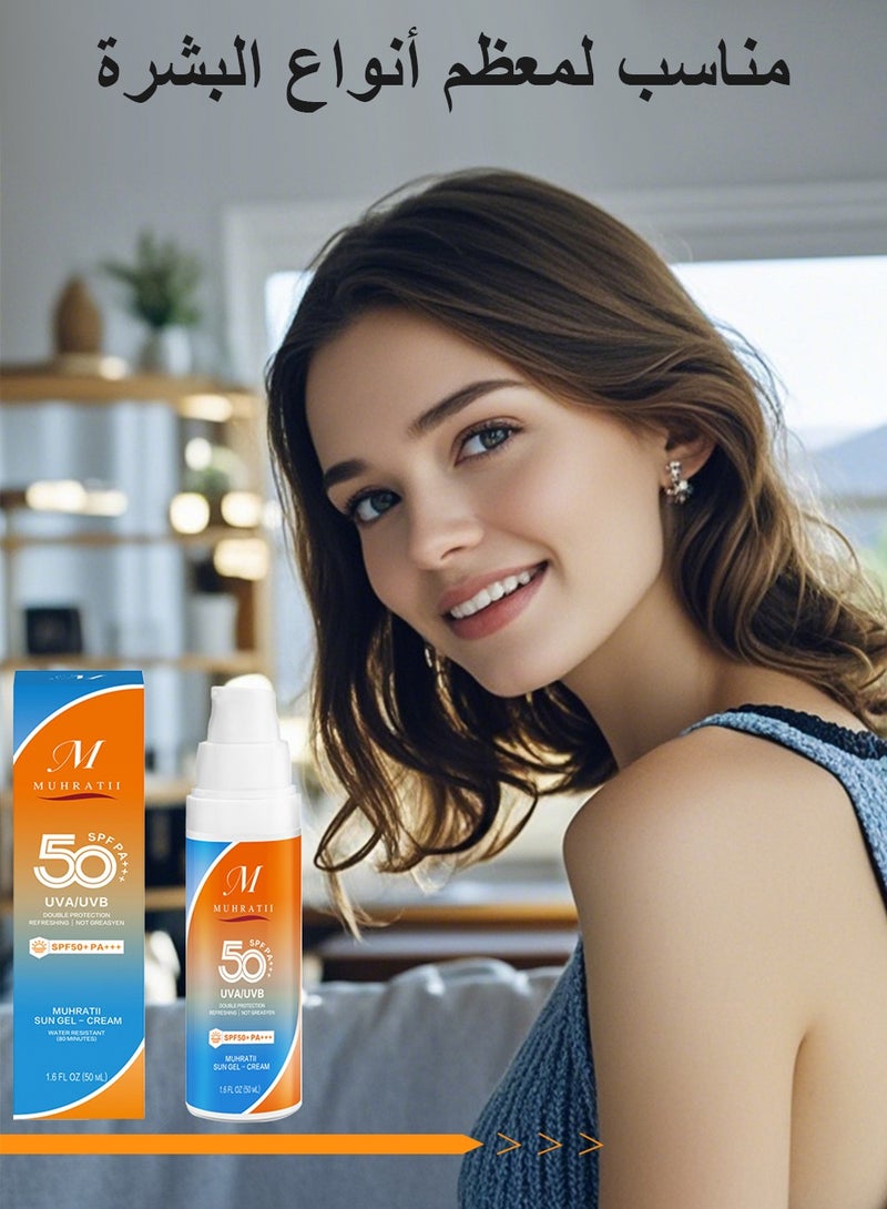 مهارات واقي من الشمس بعامل حماية من الشمس 50، واقي من الشمس بعامل حماية من الشمس 50 للوجه، واقي ملون من الشمس للوجه - واقي من الشمس 50 مل - عامل حماية من الشمس 50+ PA+++ مقاوم للماء، حجم مناسب للسفر، مرطب للاستخدام الخارجي - Image 4