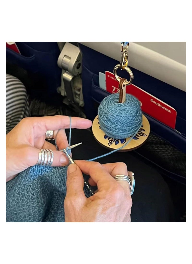 Yarn Holder for Knitting Crochet Wooden Frame Prevent Yarn Tangling Winding and Dispensing Accessories Portable Wrist Twirling Mechanism Spinning Needles Presents for Craft Lovers  - Image 1