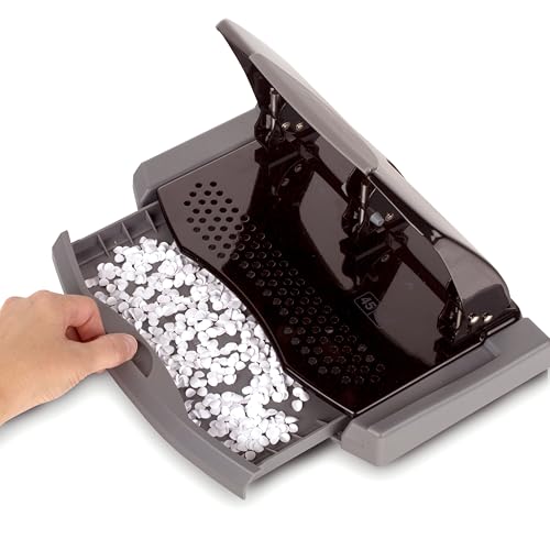 Swingline 3 Hole Punch, 45 Sheet Capacity Three Hole Puncher 3 Ring, Paper Punch, SmartTouch Low Effort, Black & Silver (74136) - Image 4